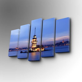 Wallity 5PUC-096 Cuadro Decorativo en Lienzo de 5 Piezas Multicolor
